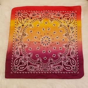 2 for $5 🚀Ombre sunset stripe cotton square scarf